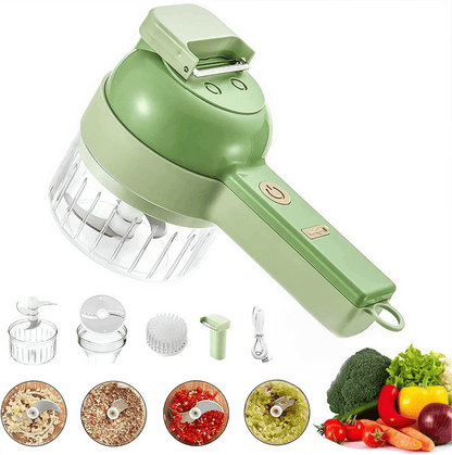 ⭐Cortador / Triturador De Vegetales Eléctrico, Multifuncional 4 en 1🛒